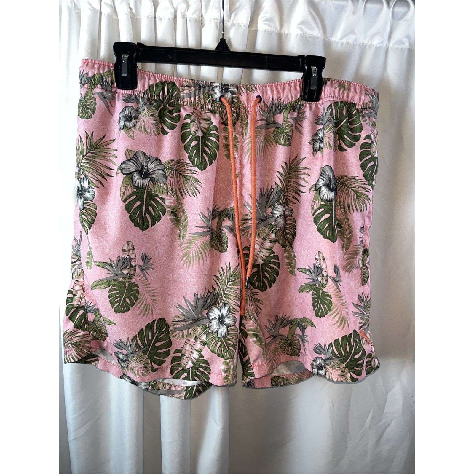 Tommy Bahamas Men’s Swim Trunks Naples Collection Size Xl Pink Hibiscus Beach